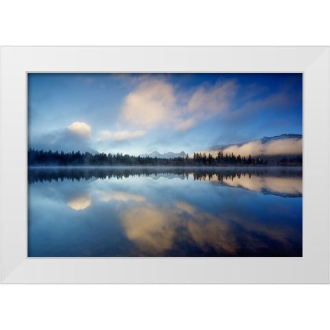 Mountain Refelection Revealed White Modern Wood Framed Art Print by Sherrell, Bill