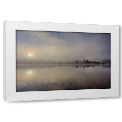 One Misty Morning White Modern Wood Framed Art Print by Sherrell, Bill