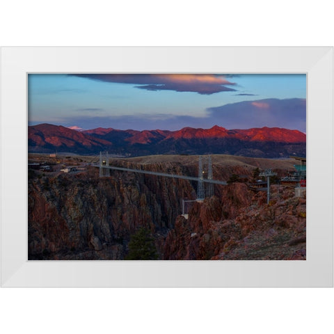 Sunrise Over Royal Gorge Bridge 1 White Modern Wood Framed Art Print by Sherrell, Bill