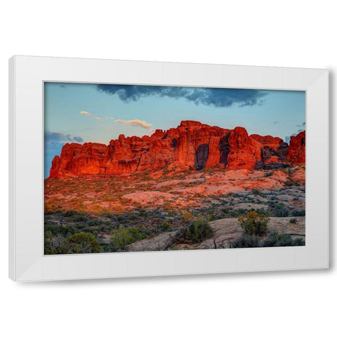 The Magic Of Sunset In Utah White Modern Wood Framed Art Print by Sherrell, Bill