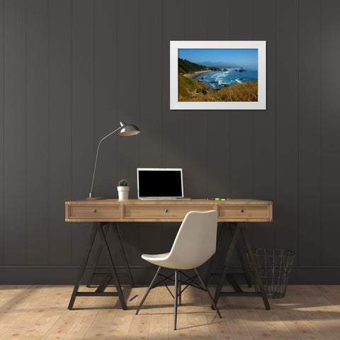 The Oregon Coast White Modern Wood Framed Art Print by Sherrell, Bill