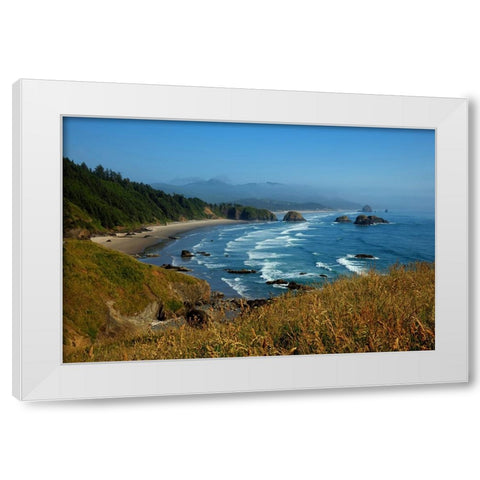 The Oregon Coast White Modern Wood Framed Art Print by Sherrell, Bill