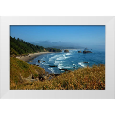 The Oregon Coast White Modern Wood Framed Art Print by Sherrell, Bill