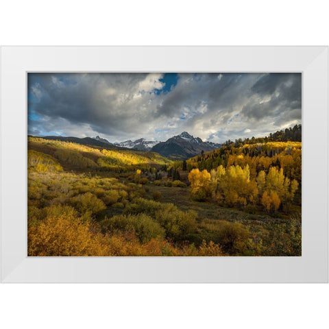 The Valley Of Autumn Light White Modern Wood Framed Art Print by Sherrell, Bill