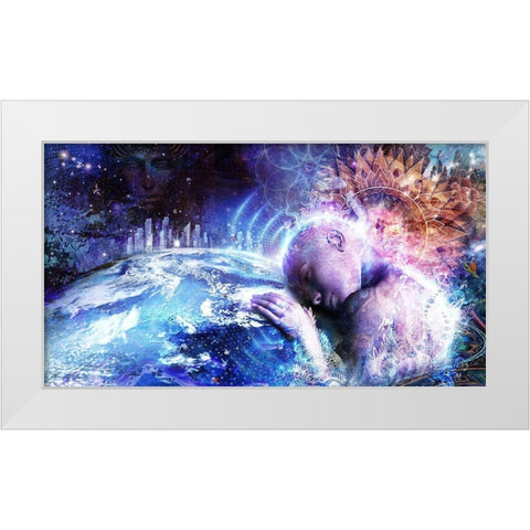 A Prayer For The Earth White Modern Wood Framed Art Print by Gray, Cameron