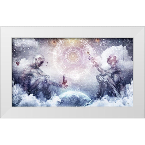 Awake In A Silver Land White Modern Wood Framed Art Print by Gray, Cameron
