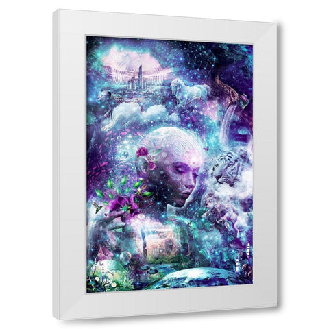 Discovering The Cosmic Consciousness White Modern Wood Framed Art Print by Gray, Cameron