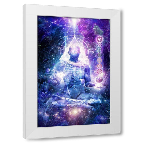 Mind Of Light White Modern Wood Framed Art Print by Gray, Cameron