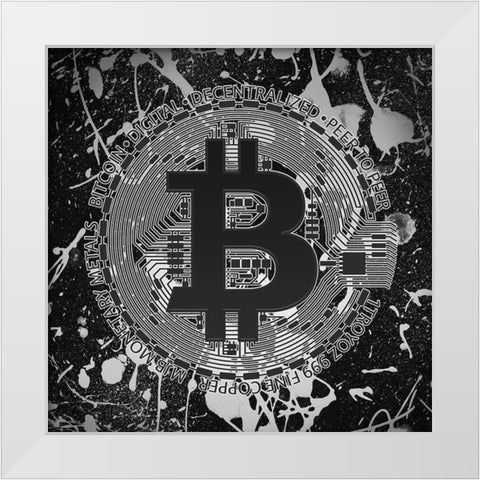 Bitcoin 2 White Modern Wood Framed Art Print by Gray, Cameron