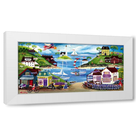Lovely Seaside White Modern Wood Framed Art Print by Bartley, Cheryl