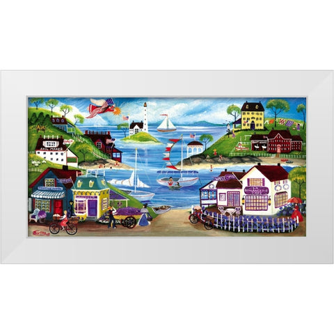 Lovely Seaside White Modern Wood Framed Art Print by Bartley, Cheryl