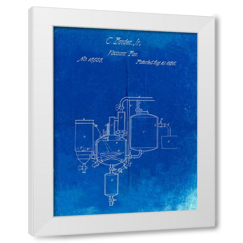 PP256-Faded Blueprint Pasteurized Milk Patent Poster White Modern Wood Framed Art Print by Borders, Cole