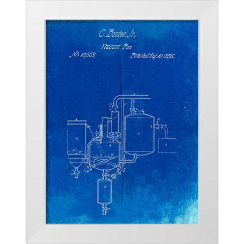 PP256-Faded Blueprint Pasteurized Milk Patent Poster White Modern Wood Framed Art Print by Borders, Cole