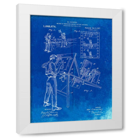 PP293-Faded Blueprint Cartoon Method Patent Poster White Modern Wood Framed Art Print by Borders, Cole