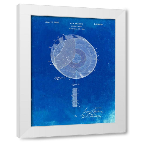 PP439-Faded Blueprint Crecent Wrench 1915 Patent Poster White Modern Wood Framed Art Print by Borders, Cole