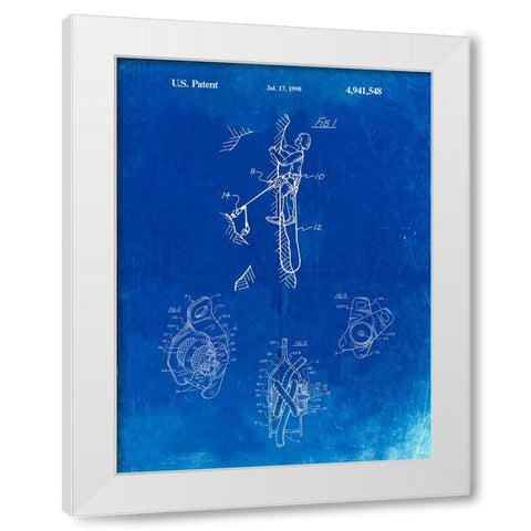 PP440-Faded Blueprint M-16 Rifle Patent Poster White Modern Wood Framed Art Print by Borders, Cole