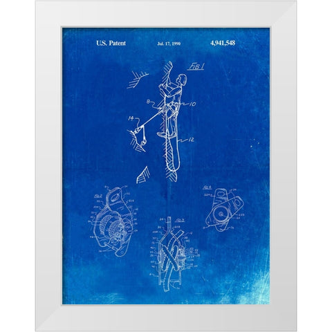 PP440-Faded Blueprint M-16 Rifle Patent Poster White Modern Wood Framed Art Print by Borders, Cole