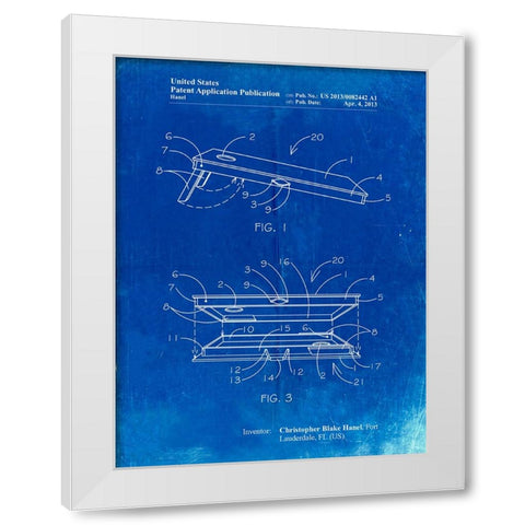 PP774-Faded Blueprint Corn Hole Board Patent Poster White Modern Wood Framed Art Print by Borders, Cole