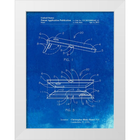 PP774-Faded Blueprint Corn Hole Board Patent Poster White Modern Wood Framed Art Print by Borders, Cole