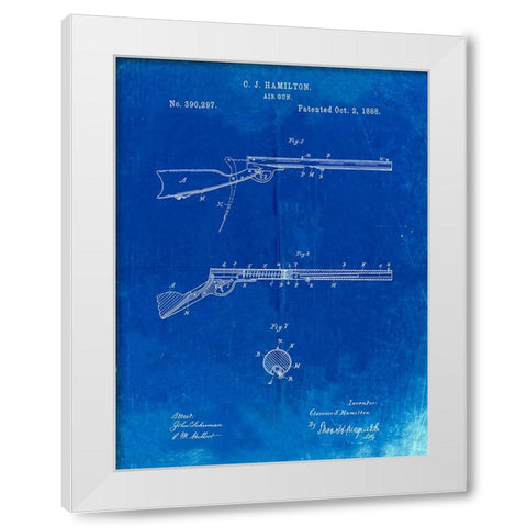 PP777-Faded Blueprint Daisy Air Rifle Patent Art White Modern Wood Framed Art Print by Borders, Cole