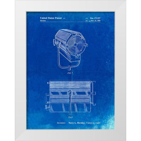 PP961-Faded Blueprint Mole-Richardson Film Light Patent Poster White Modern Wood Framed Art Print by Borders, Cole