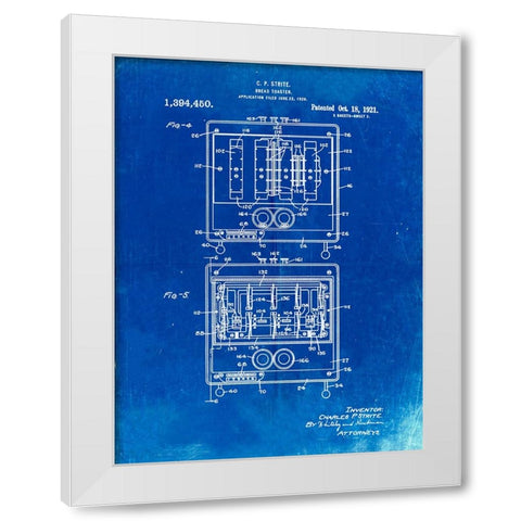 PP207- Faded Blueprint Toastmaster Toaster Patent Print White Modern Wood Framed Art Print by Borders, Cole