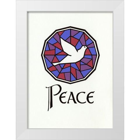 C-0080 White Modern Wood Framed Art Print by Crockett Collection