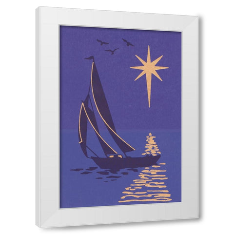 C-8010 White Modern Wood Framed Art Print by Crockett Collection