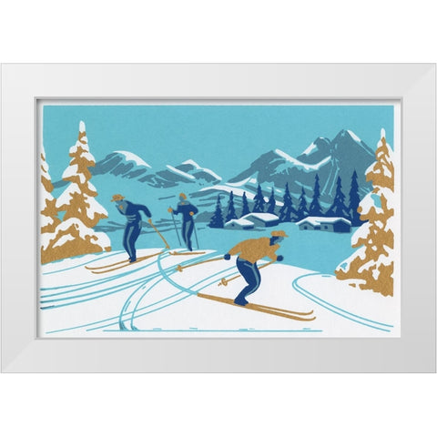 C-8150 White Modern Wood Framed Art Print by Crockett Collection