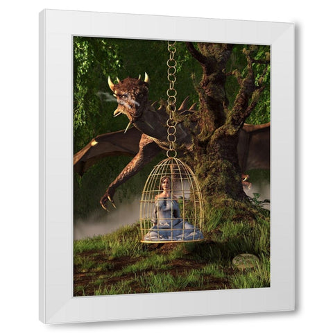 Dragon Bait White Modern Wood Framed Art Print by Eskridge, Daniel