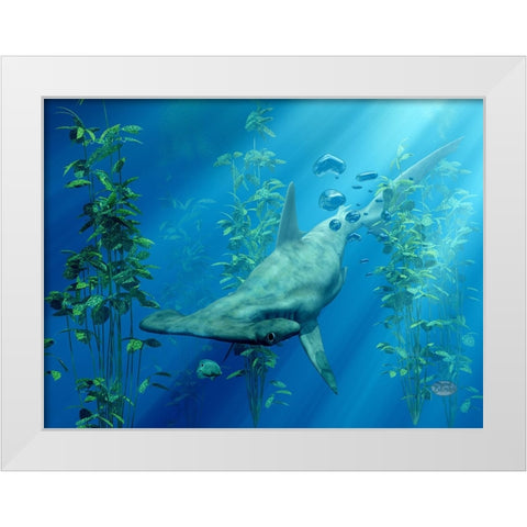 Hammerhead Art White Modern Wood Framed Art Print by Eskridge, Daniel