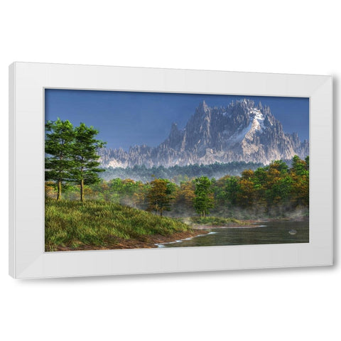 Happy River Valley White Modern Wood Framed Art Print by Eskridge, Daniel