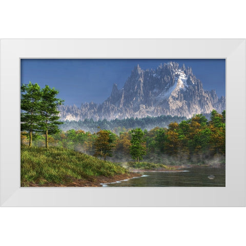 Happy River Valley White Modern Wood Framed Art Print by Eskridge, Daniel