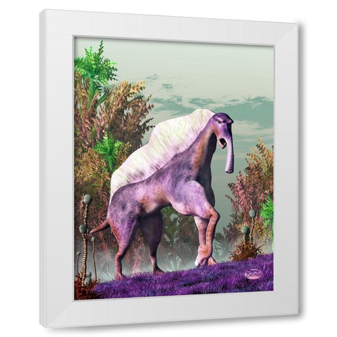 Purple Fantasy Creature White Modern Wood Framed Art Print by Eskridge, Daniel