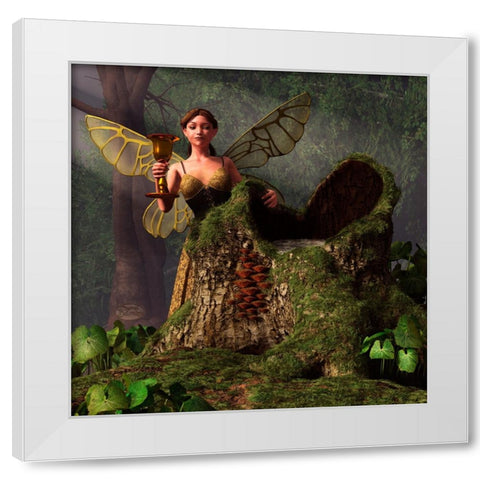 The Wood Sprite White Modern Wood Framed Art Print by Eskridge, Daniel
