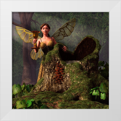 The Wood Sprite White Modern Wood Framed Art Print by Eskridge, Daniel