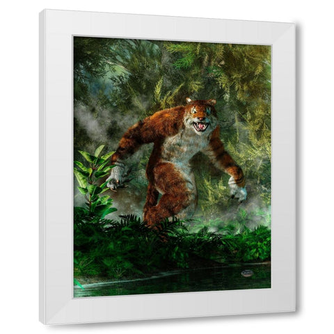 Weretiger White Modern Wood Framed Art Print by Eskridge, Daniel