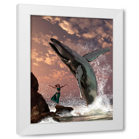 Whale Watcher White Modern Wood Framed Art Print by Eskridge, Daniel