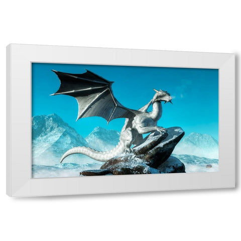 Winter Dragon White Modern Wood Framed Art Print by Eskridge, Daniel