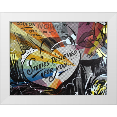 Coupon Stories White Modern Wood Framed Art Print by Monteavaro, Dan