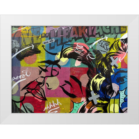 Fearless Heartache White Modern Wood Framed Art Print by Monteavaro, Dan