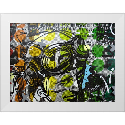 He Man White Modern Wood Framed Art Print by Monteavaro, Dan