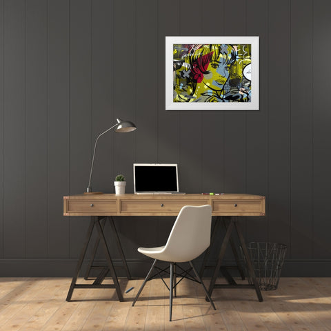 Man Hunter White Modern Wood Framed Art Print by Monteavaro, Dan