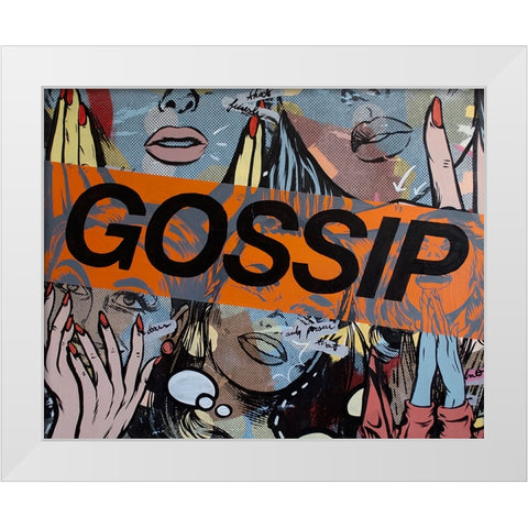 Gossiping White Modern Wood Framed Art Print by Monteavaro, Dan