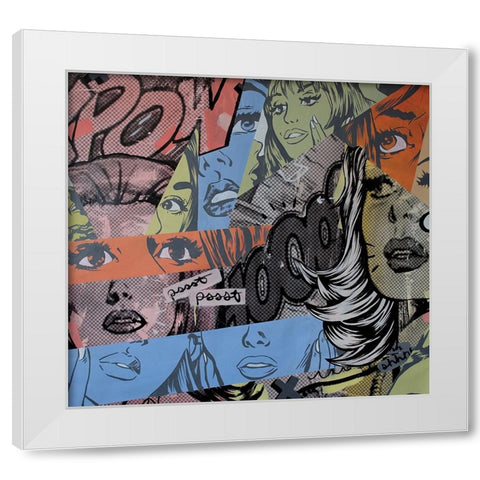 Pow Wow White Modern Wood Framed Art Print by Monteavaro, Dan