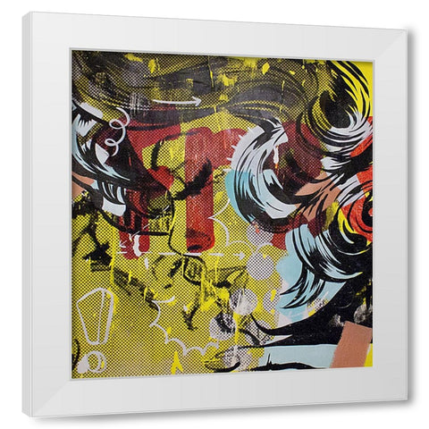 Fret 1 White Modern Wood Framed Art Print by Monteavaro, Dan