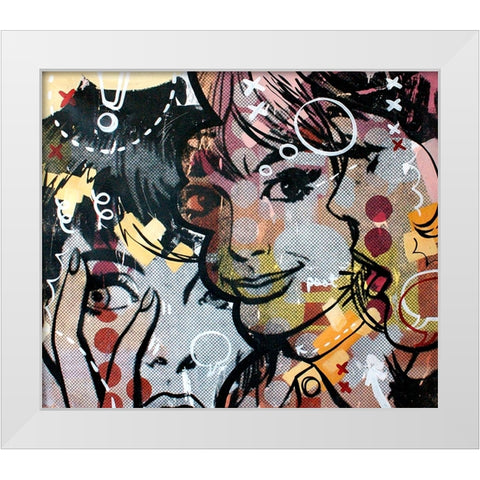 Surprise White Modern Wood Framed Art Print by Monteavaro, Dan