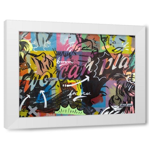 Two Can Play White Modern Wood Framed Art Print by Monteavaro, Dan