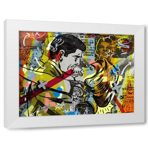 Yes You White Modern Wood Framed Art Print by Monteavaro, Dan