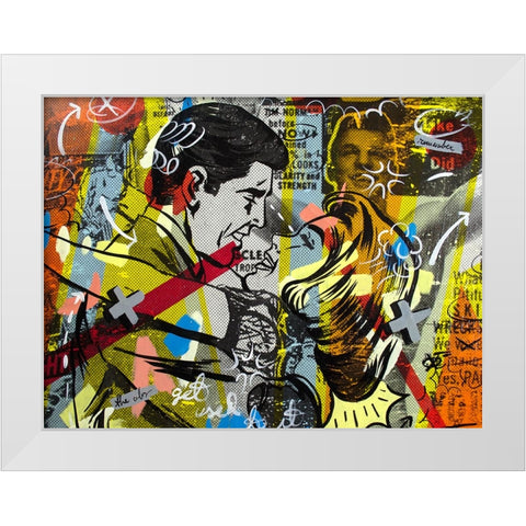 Yes You White Modern Wood Framed Art Print by Monteavaro, Dan